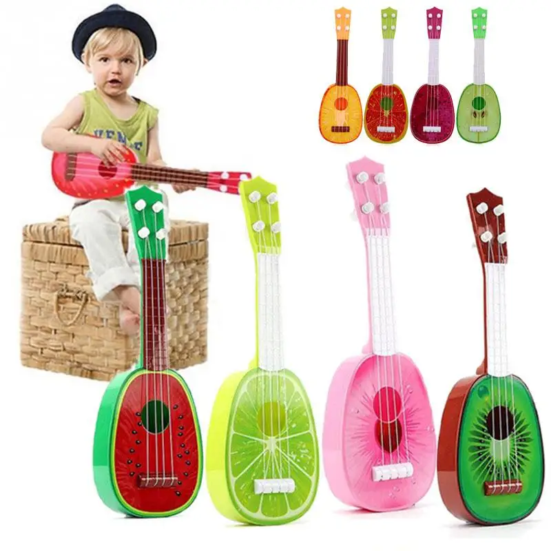 Супер милый детский 4 струнный фруктовый стиль гитара укулеле музыкальный инструмент Детский Рождественский подарок игрушка высокое качество
