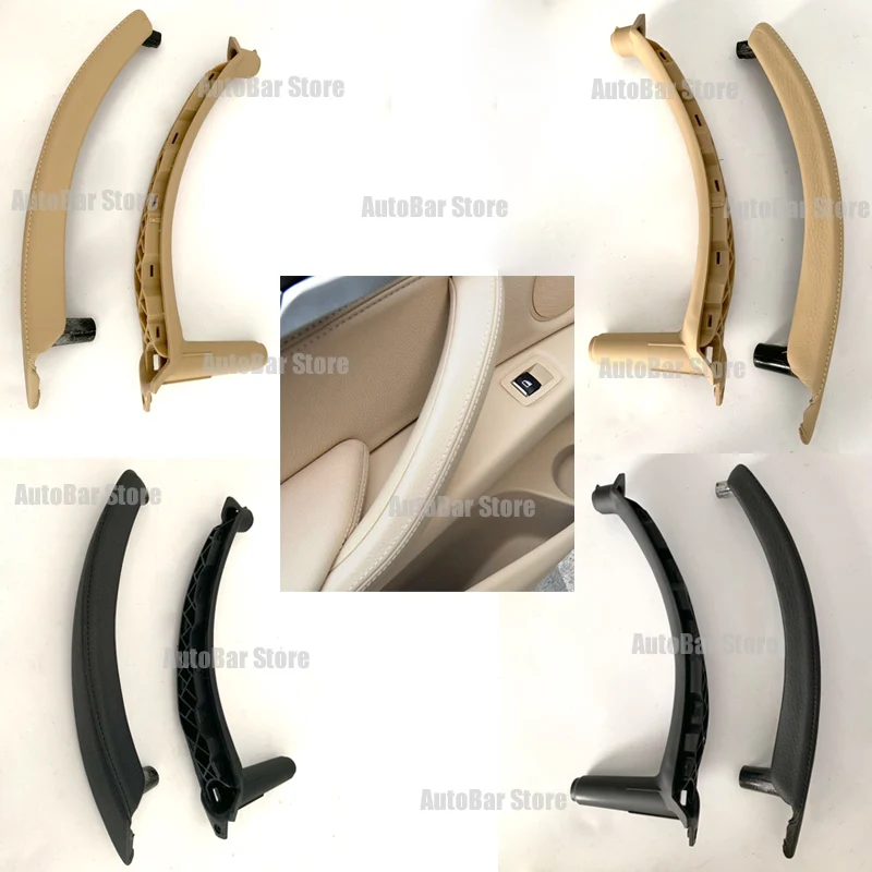 

For BMW E70 E71 X5 X6 Beige Black Car left Right Interior Door Armrest Handle Inner Panel Pull Trim Cover Leder