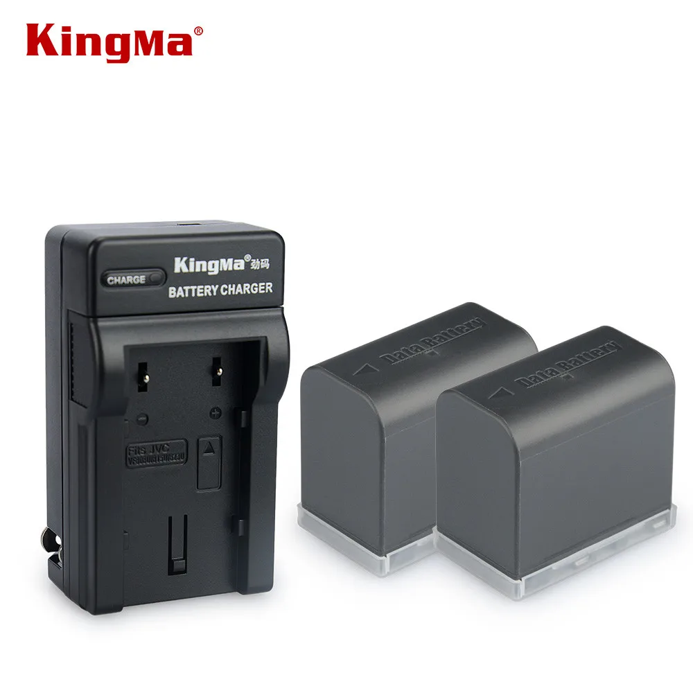 KingMa 2PCS BN VF823U 2450mAh Camcorder Battery+ charger for JVC BN