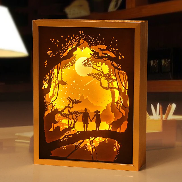 2018 New Paper Carved Night Light Photo Frame Painting 2018 New Paper Carved Night Light Photo Frame Painting Led Atmosphere Lamp For Bedside Bedroom Kids Gift