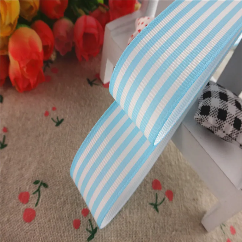 10 yards 1'' 25mm stripe printed grosgrain ribbons cartoon ribbon handmade hair bows