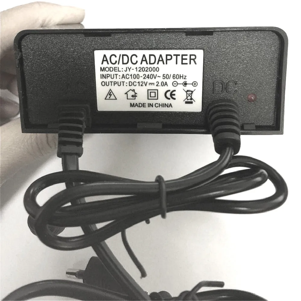 Выход DC12V2A AC/DC адаптер Вход AC100-240V 50/60Hz 2000mA Питание EUPlug соответствует европейским стандартам CE два кабеля снаружи защита от дождя