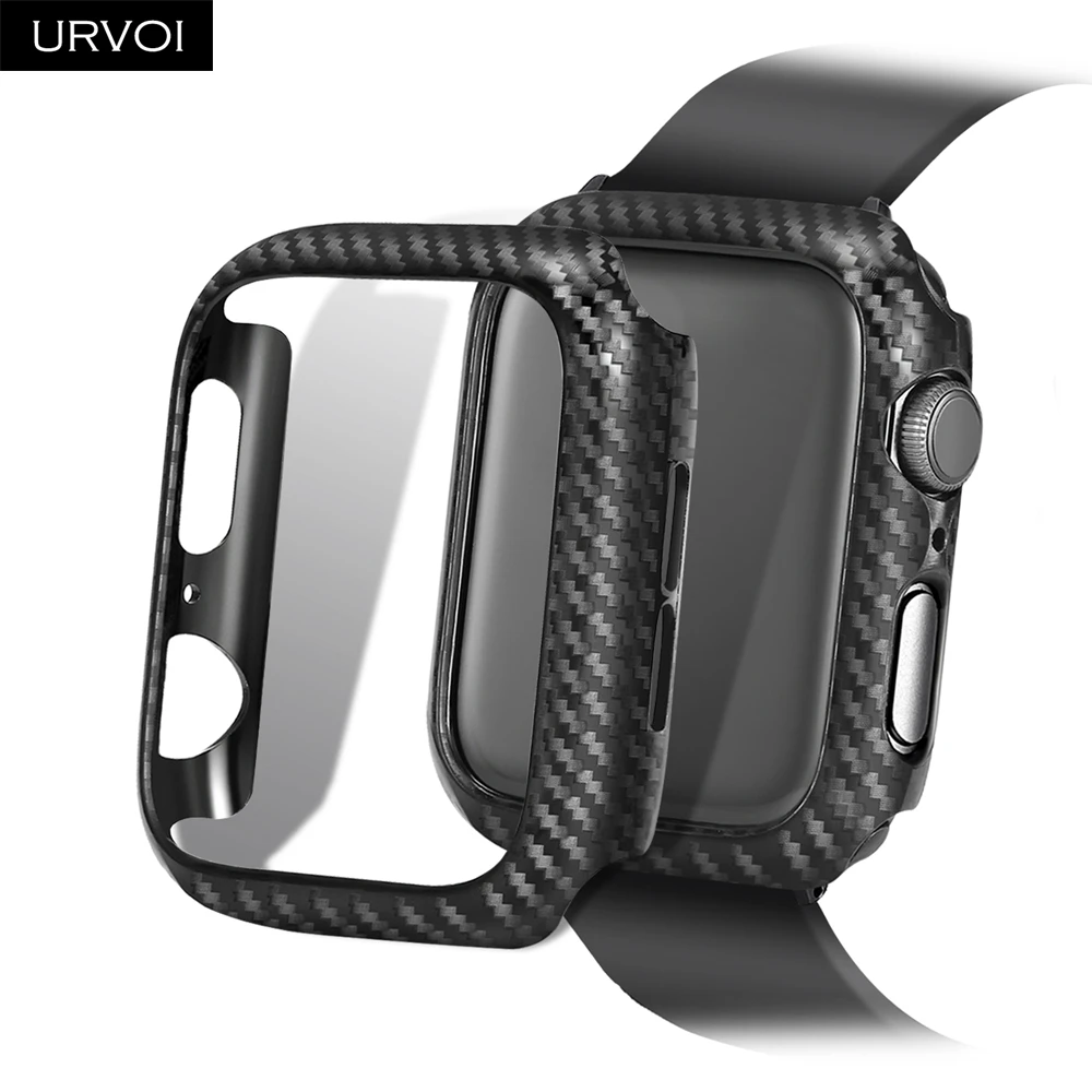 Чехол URVOI для Apple Watch series 6 SE 5 432 пластиковый бампер из углеродного волокна защитный