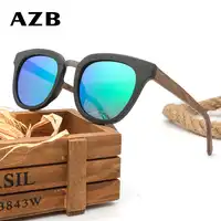 AZB 2018 Designer แว่นตากันแดด Man Retro คลาสสิกแว่นตากันแดดไม้ Polarized แว่นตากันแดดแว่นตา Oculos จัดส่งฟรี