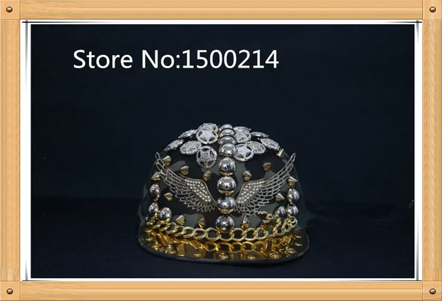 Cheap Free Shipping 2015 12pcs Wholesale Punk Style, Rivet Baseball Cap, Adjustable Cool Hat, Fashion Hip-hop Cap, Club Snapback hats
