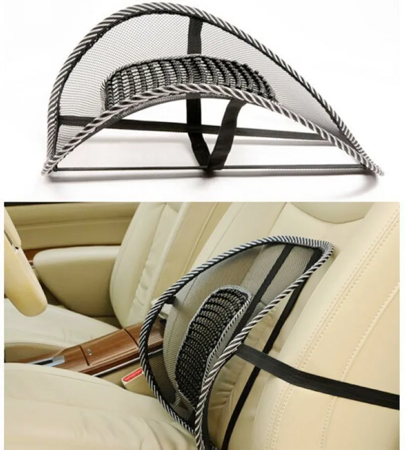 Car Seat Office Chair Back Cushion Back Lumbar Massage Black Mesh Ventilate Cushion Pad Pain Relief Seat Posture Corrector (8)