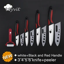 High Quality Kitchen Ceramic Knife set 3″ 4″ 5″ 6″ inch + peeler  White Blade Paring Fruit Vege Cooking Knife Ceramic Knives set