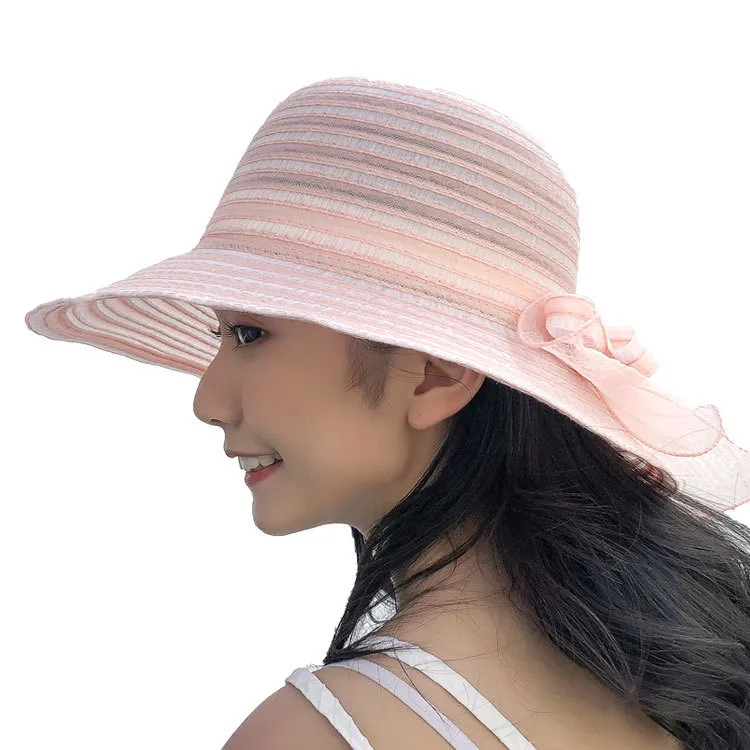 

beach hat summer women Casual wide brim beach hat sun hat foldable Solid Summer Sun Beach Hat L0409