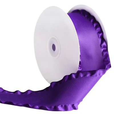 3 ярда 5 см широкая двойная гофрированная лента юбка лента для волос аксессуары для волос свадебное украшение Подарочная упаковка DIY Материал лента - Цвет: purple