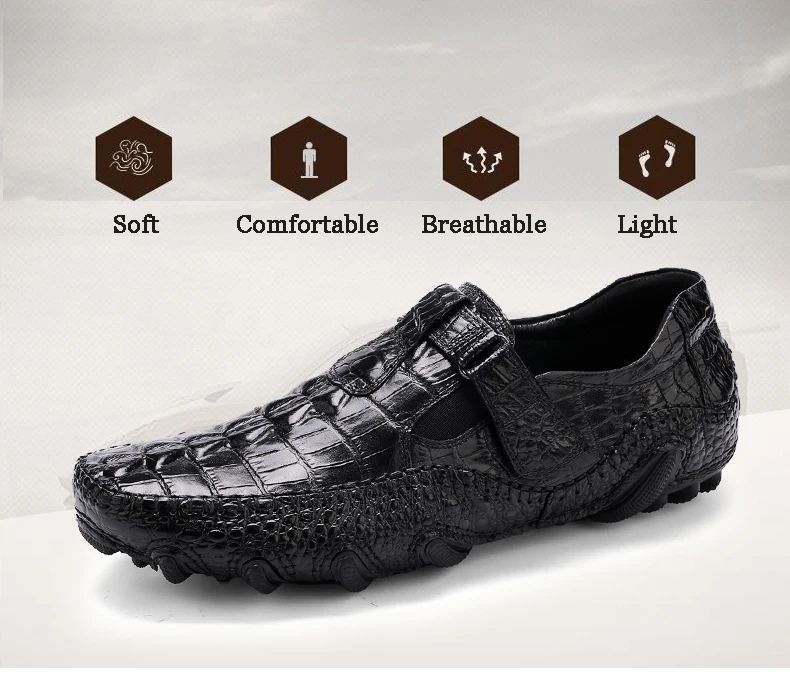 New Men's Octopus Leather Driving Shoes Crocodile Slip On Loafers For Mens Casual Shoes Moccasins Business Clogs Shoes Branded (4)