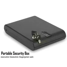 Fingerprint Safe Box Solid Steel Security Key Gun Valuables Jewelry Box Protable Security Biometric Fingerprint Safes OS120B