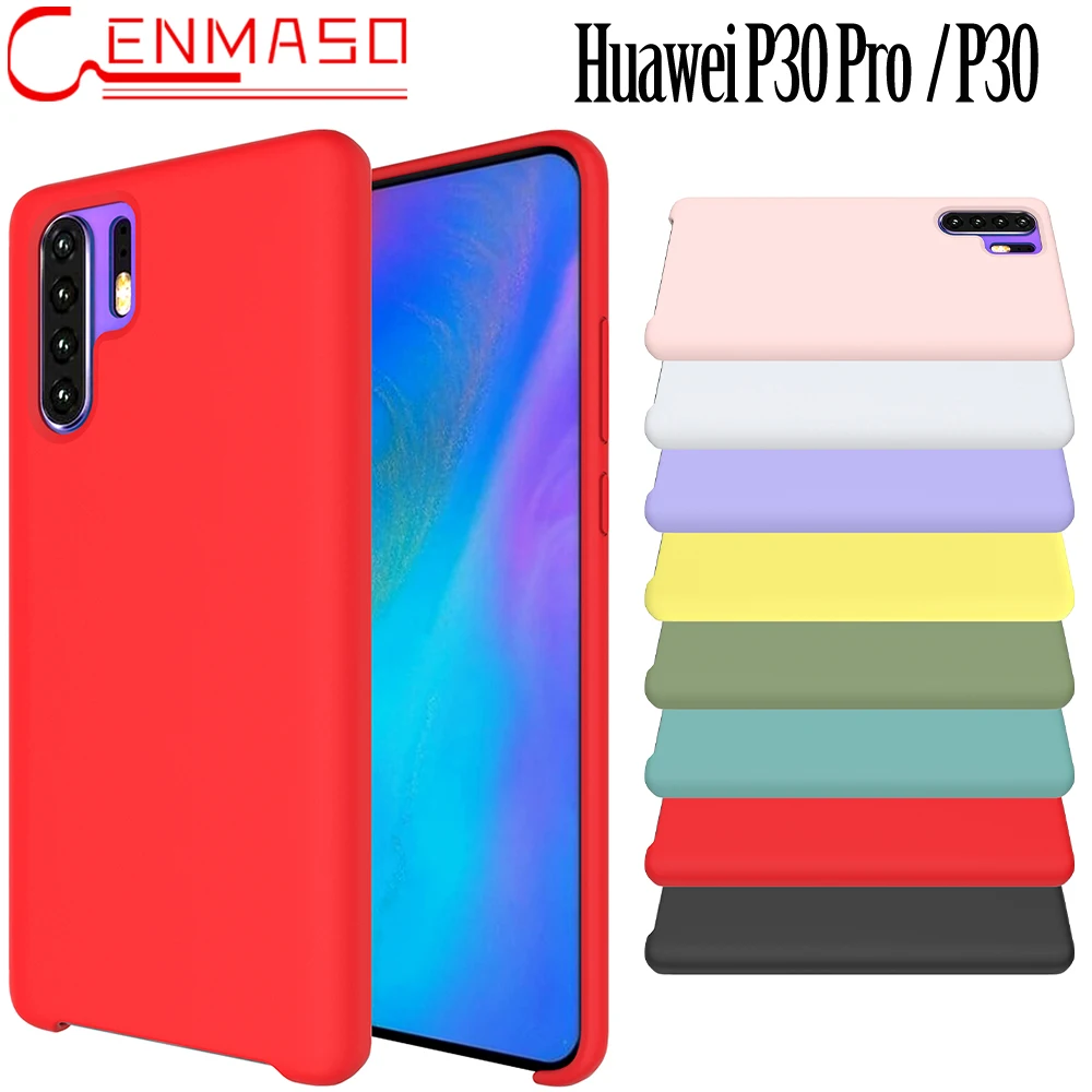 

Huawei P30 Pro Case Soft Liquid Silicon Back Cover Huawei P30 Back Phone Case P30Pro Half Wrapped Shockproof Funda Matte Capa
