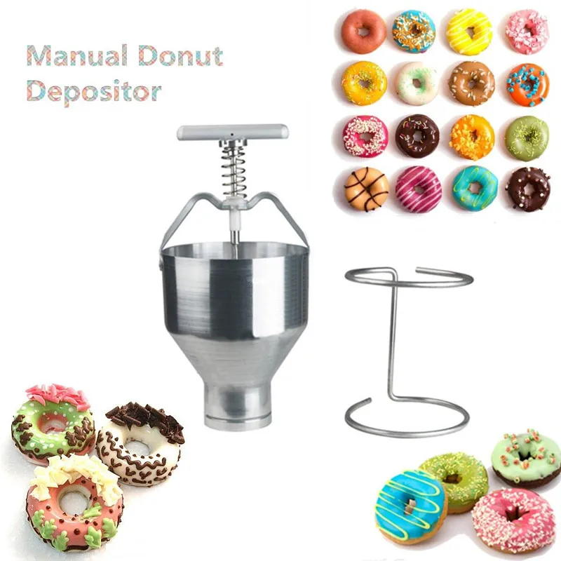 Portable Stainless Steel Mini Manual Donut Maker Machine Handheld Cake