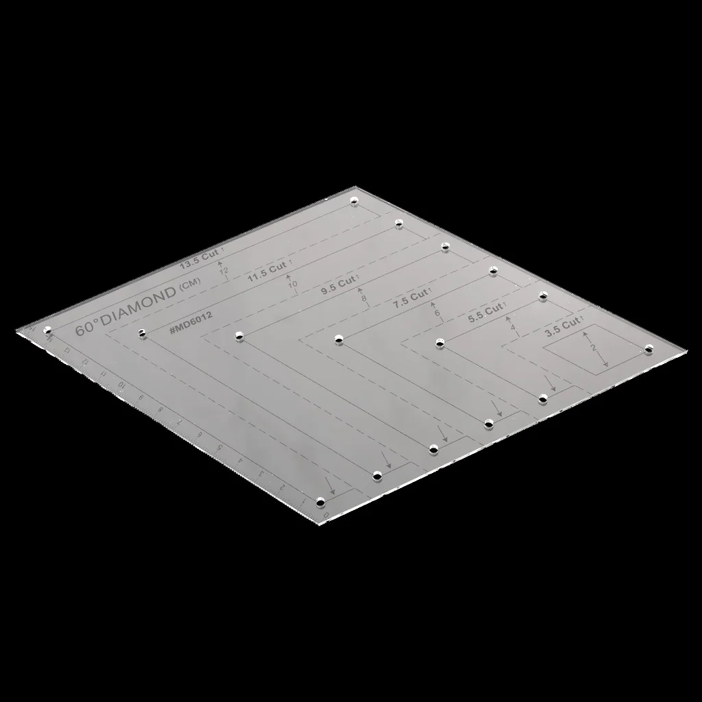 13.5 Cut 60 Degree Diamond Rhombus Template Quilting Ruler for DIY Patchwork
