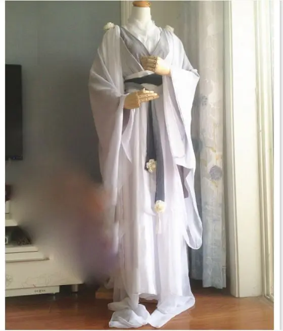 

4 Designs Simple Elegant Light Color Fairy Costume Hanfu Cos White Snake or Fox Fairy Hanfu for TV Play Photpgraphy Cosplay