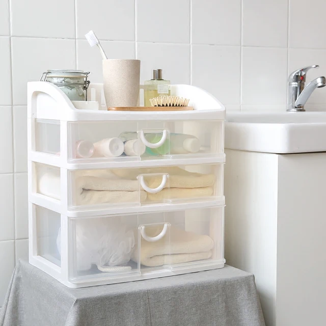 Bathroom shelf creative plastic drawer box makeup orgainzer multi