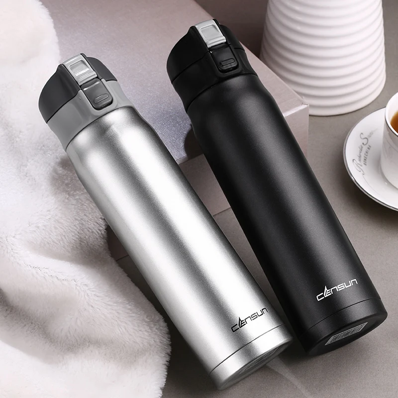 Online Termo frasco al vacío de acero inoxidable de 480ML taza jarra para botella de agua para té aislante Auto termo al vacío con taza