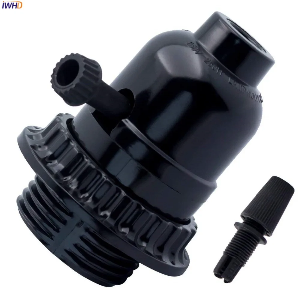 IWHD Plastic Douille E27 Socket Bulb Holder With Switch 110-220V Fitting E27 Lamp Holder Base Homekit Portalamparas Vintage E27