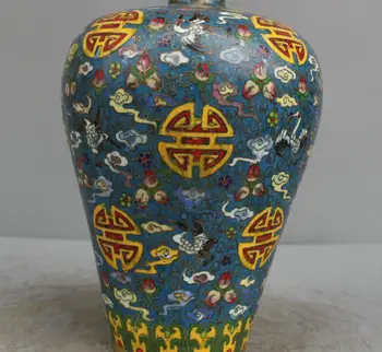 

8 China Bronze Cloisonne Vase With A Flock Of Cranes
