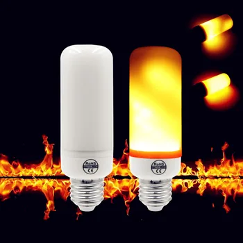 

LED Flame Fire Effect Light Bulbs E27 E26 E14 5W 2835SMD 3 Modes+Gravity Sensor Flickering Emulation Lights Decor Lamp 85-265V