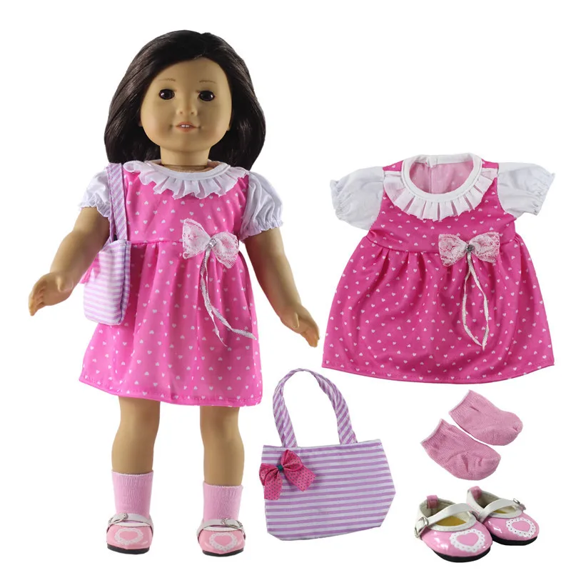 1 Set Doll Clothes for 18'' American Doll Handmade Fashion Lovely