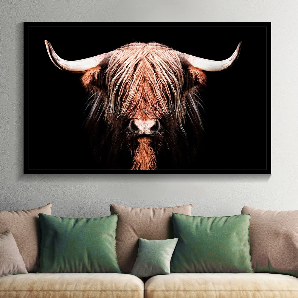 

Brown Cow Wall Pictures For Living Room Nordic Poster Animals Wall Art Canvas Painting Modern Prints Picture Home Decor Unframed