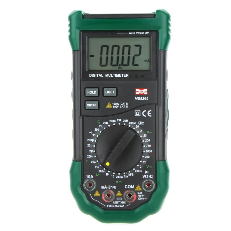 

Mastech MS8265 Manual Range Digital Multimeter for AC/DC Voltage Current Test with Ohm Capacitance Frequency Measurement