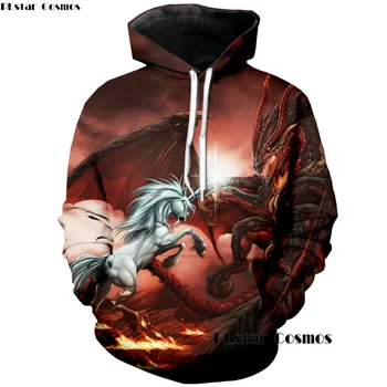 

PLstar Cosmos 2018 New Long Sleeve Pullover Women Men Hoodie Dragon Unicorn Hoodies 3d Print Unicornio Sweatshirt for Men Tops