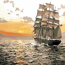 Океанский Вояж DIY живопись по номерам 24 Цвета Пигмент кисть Искусство Ручная роспись креативная Цифровая живопись маслом