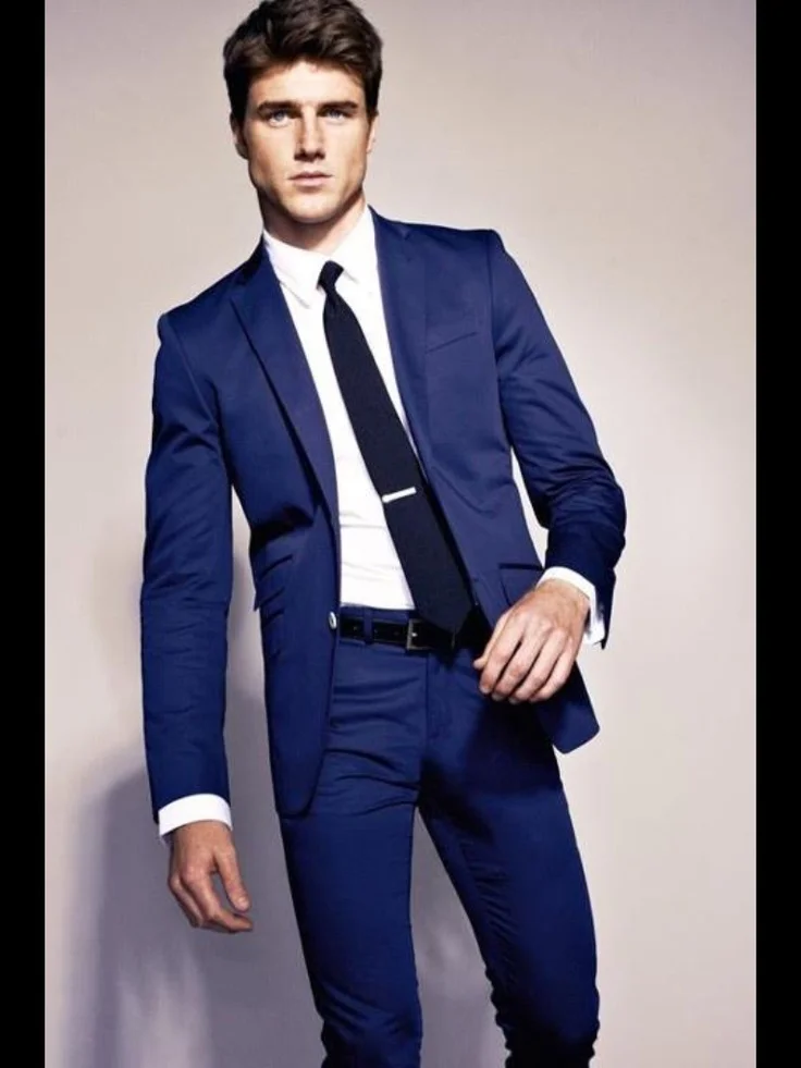 Free delivery font b jacket b font pants tie single breasted suit 2017 royal blue dress