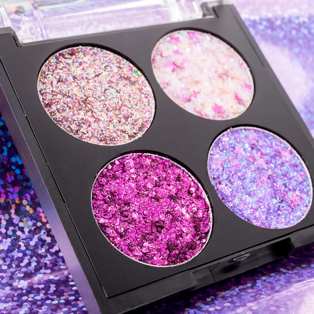 

HANDAIYAN Professional 4 Colors Glitter Eyeshadow Palette Waterproof Makeup Beauty Korea Cosmetic Set Maquiagem TSLM2