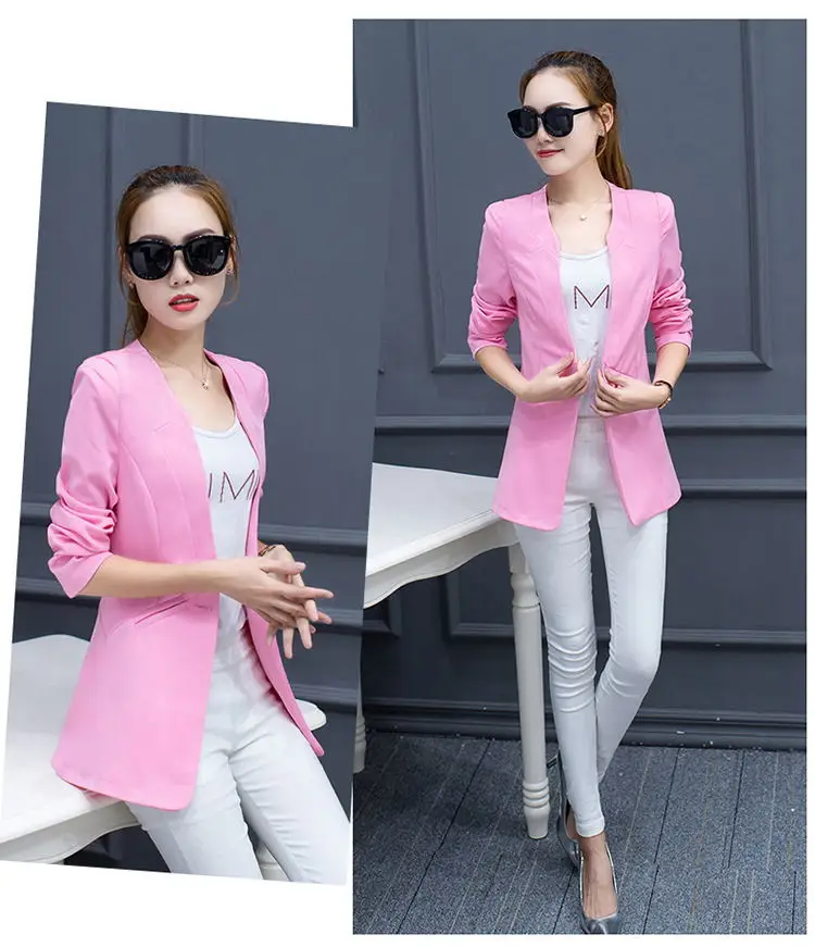 Mr.nut autumn new V-neck women's long section small suit female Slim professional casual suit female spring and autumn coat