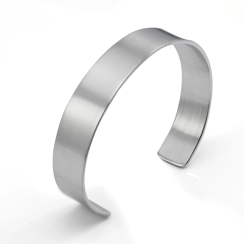 stainless steel punk metal matte retro plain bracelet cuff bangle men's jewelry free shipping