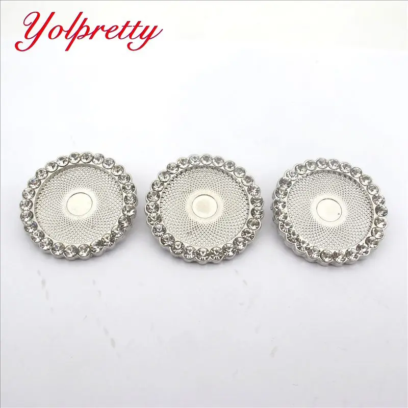 

Yolprtty Yolprtty New Fashion 1pcs 25mm Inner Size transparent Rhinestone Cameo Cabochon Base Setting Charms Brooch findings