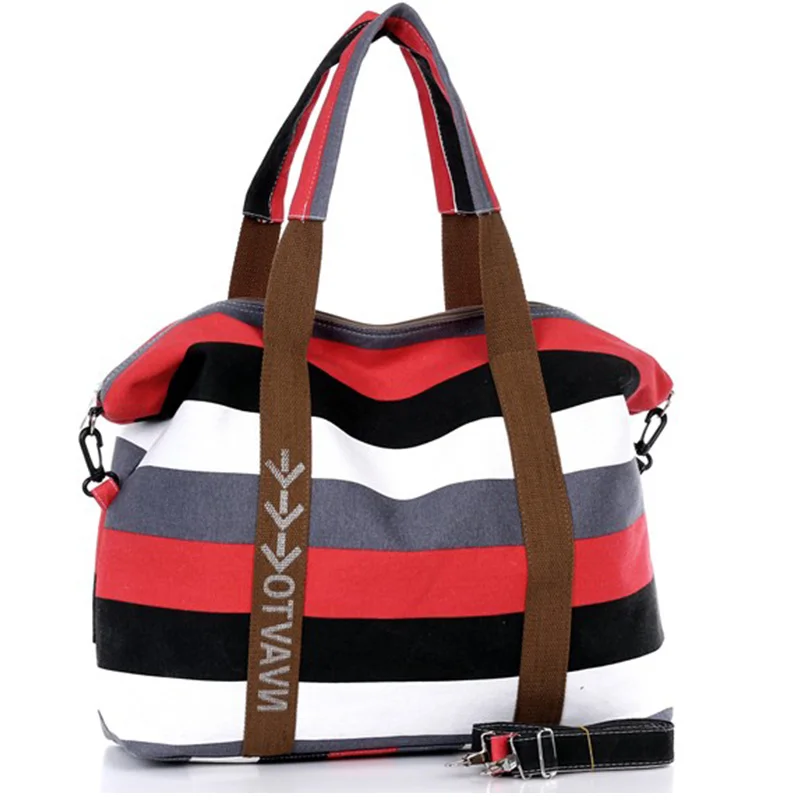 Женская холщовая сумка-мессенджер, женские сумки через плечо, женские пляжные сумки с верхней ручкой, полосатая Сумка-тоут, сумка для покупок, большие сумки
