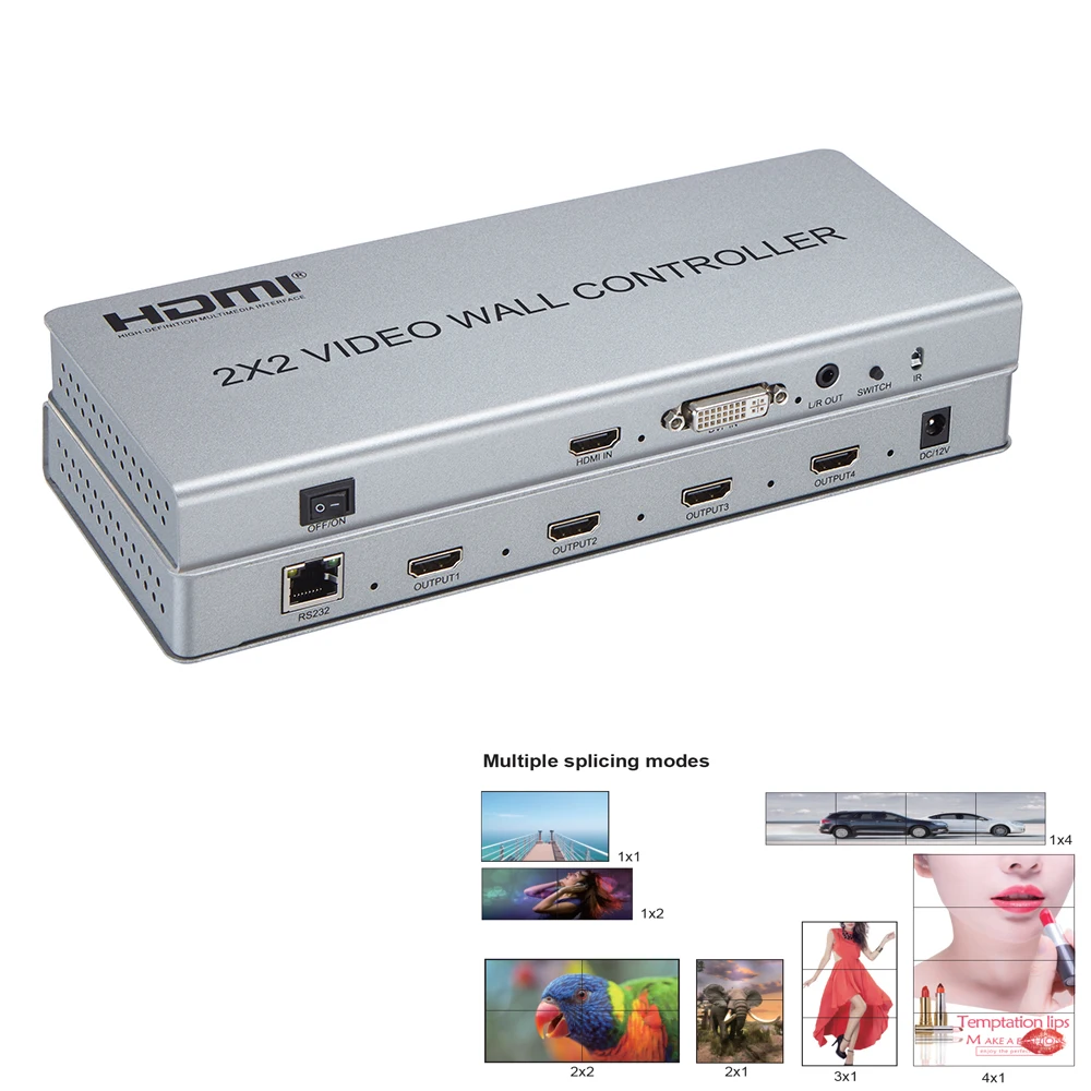 2x2 HDMI видео настенный контроллер 1080P Процессор HDMI/DVI вход поддержка 7 режимов