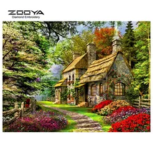 ZOOYA Алмазная вышивка 5D DIY Алмазная Картина Пейзаж лесной дом Алмазная картина вышивка крестиком Стразы мозаика BJ1596