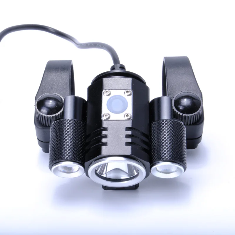 Discount Bicycle Accessories Aluminum Alloy Front Lamp Handlebar Frame Light T6+2*XPE2 Waterproof LED Bike Bicycle 5