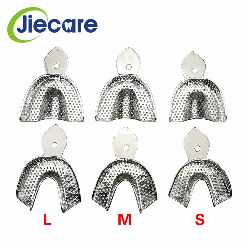 6 Pcs/set Dental Impression Stainless Steel Autoclavable Denture