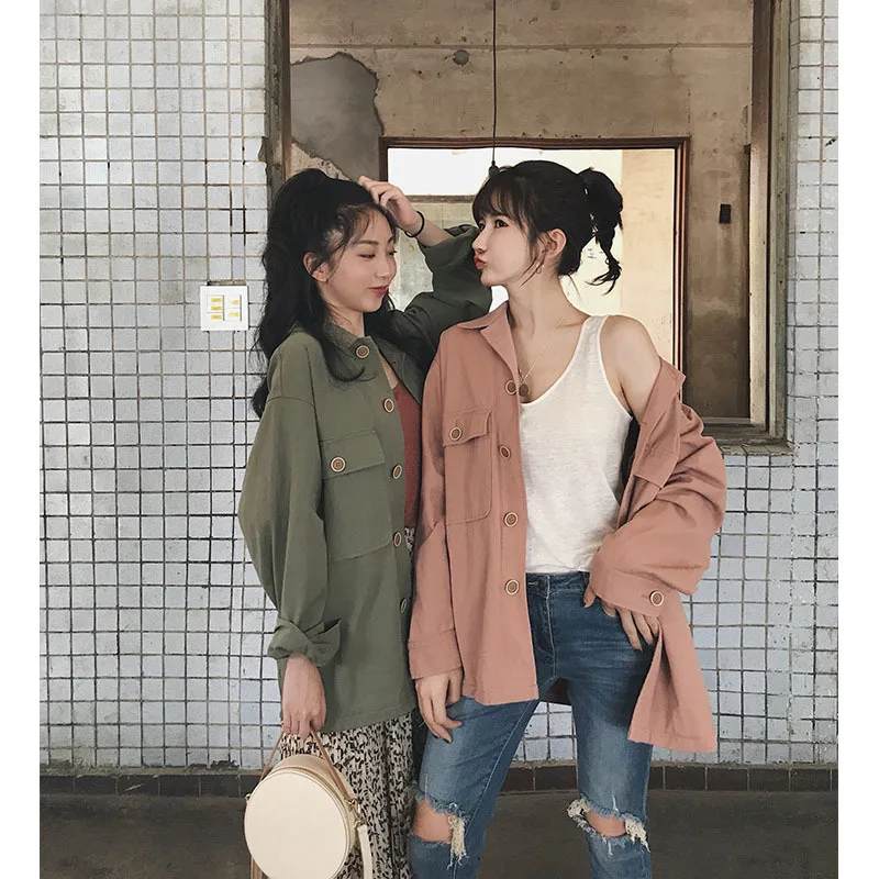 

Single Breasted Wide-waisted Trench Coats Spring Women Solid European Coats Turn-down Collar Autum Women Tops