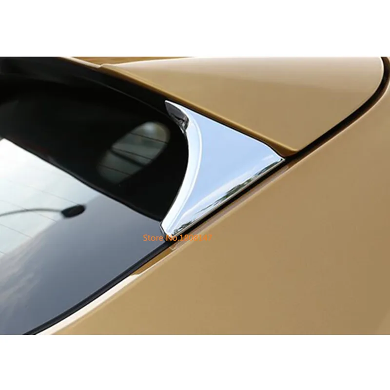 Car styling chrome ABS Rear tail Spoiler side triangle molding window