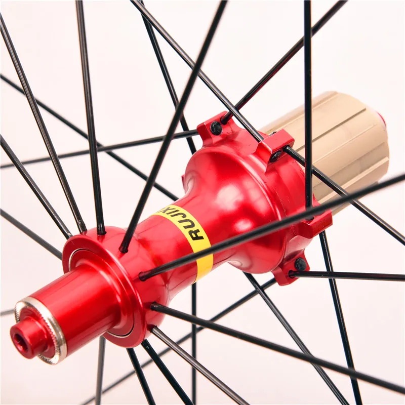 Discount Ultralight Anti-cursor at night road wheelset front two rear four bearing aluminum alloy 30MM wheel 700C road bike wheel bicycle 5