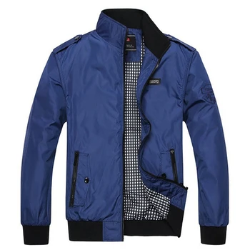 

Solid Color Jackets Men Slim Fit Casual Jacket Coat 2019 Fashion Spring Coat for Men Blue Grey Plus Size 4XL HA053