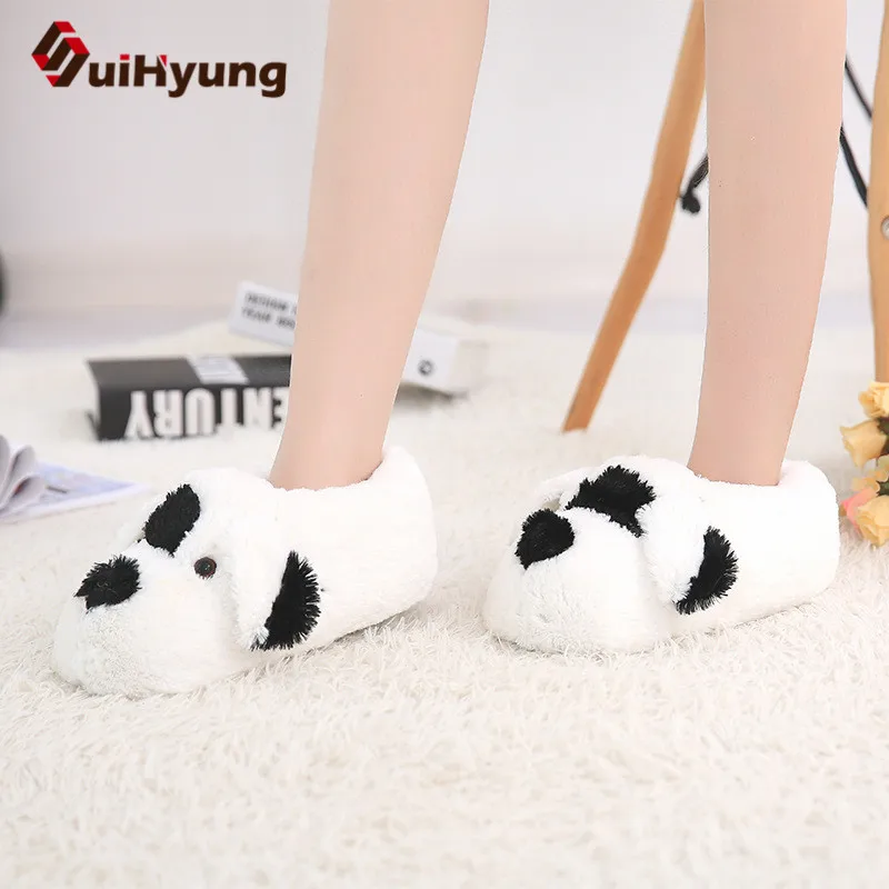 

Suihyung Winter Warm Female Cotton Padded Shoes Cute Dog Shape Bedroom Floor Shoes Indoor Plush Shoes Furry Slippers Woman Shoes
