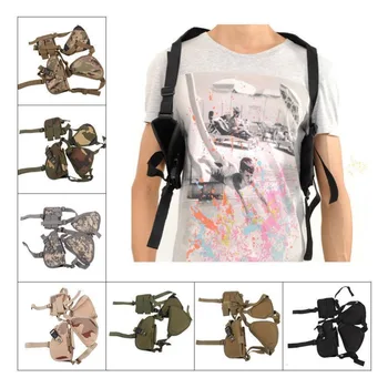 

Universal Nylon Adjustable Tactical Military Shoulder Holster Pistol Gun Airsoft Holsters with Double Magazine Pouch Holder