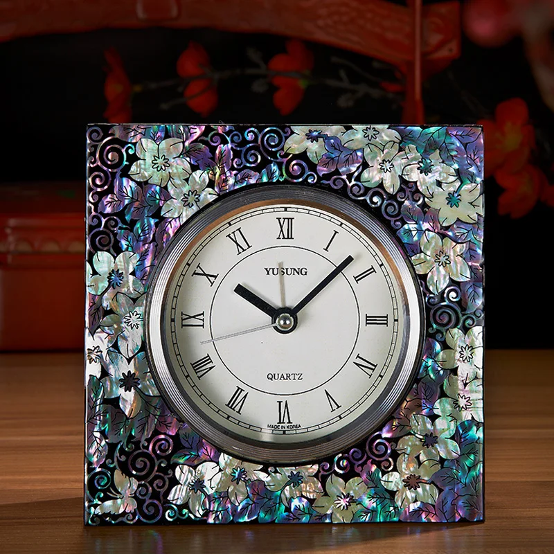 Clock Jewelry Box Wooden Shell Carving Material Classic Jewelry Box