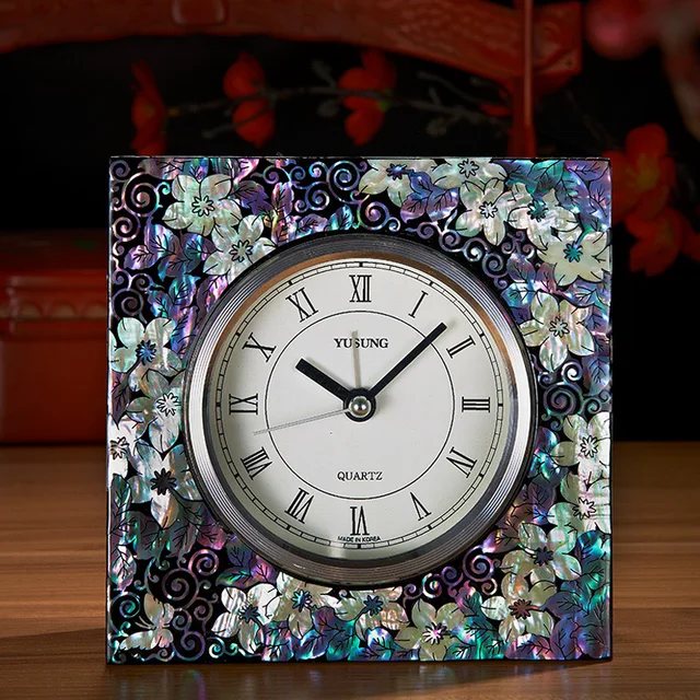 Clock Jewelry Box Wooden Shell Carving Material Classic Jewelry Box