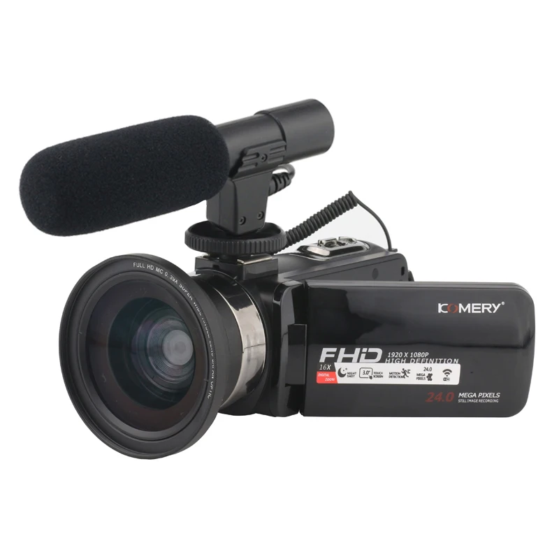 KOMERY Z9 видеокамера 16X цифровая камера Поддержка Nightshot и wifi 3,0 дюймов сенсорный экран 1080P HD видеокамера - Цвет: Option C