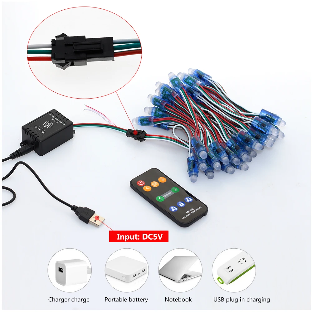 Светодиодная лента RGB свет WS2811 5 V Полный Цвет светодиодный пиксель Праздничная гирлянда на открытом воздухе IP68 Водонепроницаемый светодиодный полосы для вечерние украшения