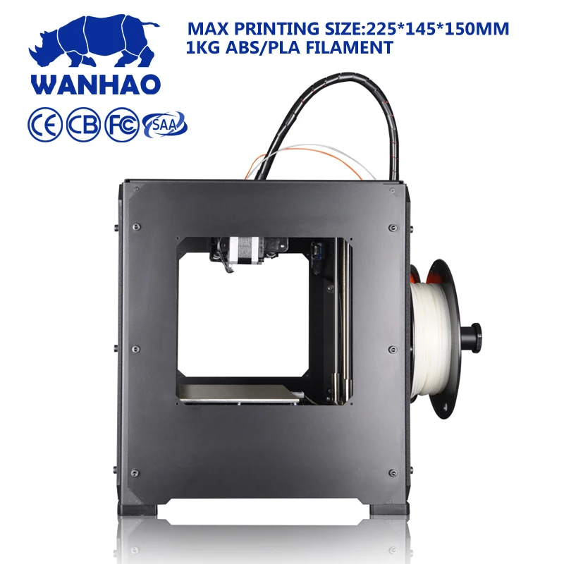Размер печати: 225*145*150 мм WANHAO D4S 3D принтер комплект с металлической рамой Reprap
